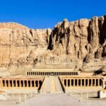 Explore the ancient Temple of Hatshepsut nestled in the cliffs of Luxor, Egypt.